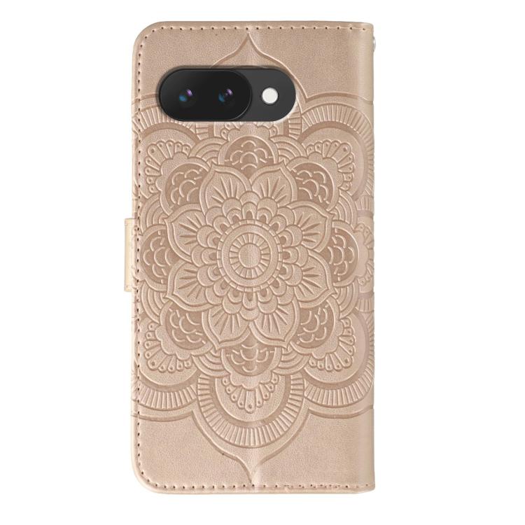 For Google Pixel 9a Sun Mandala Embossing Pattern Phone Leather Case