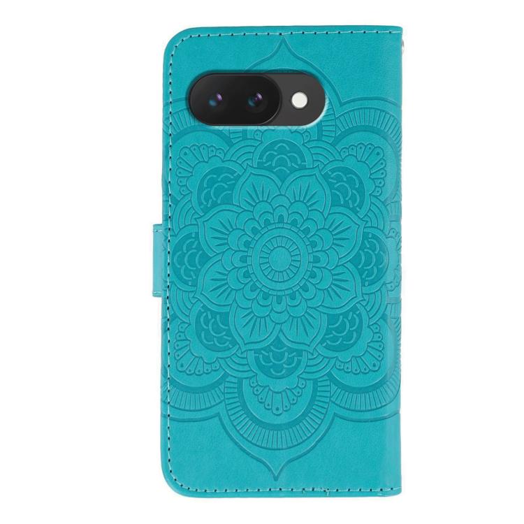 For Google Pixel 9a Sun Mandala Embossing Pattern Phone Leather Case
