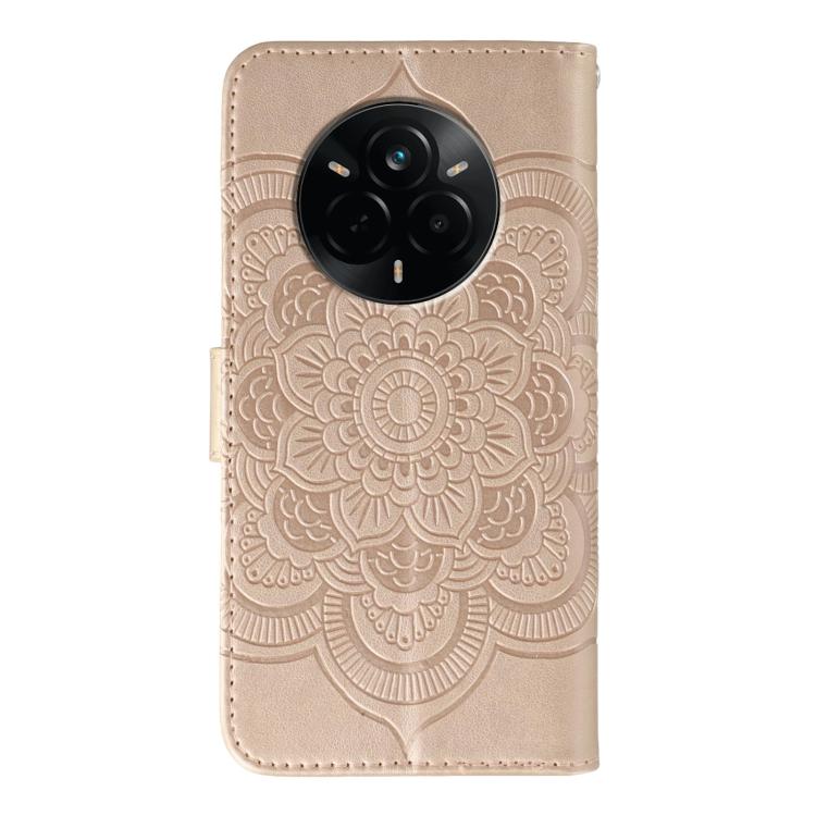 For Realme 14 Pro Sun Mandala Embossing Pattern Phone Leather Case