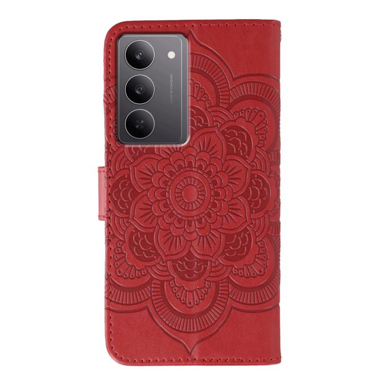 For Realme 14x Sun Mandala Embossing Pattern Phone Leather Case