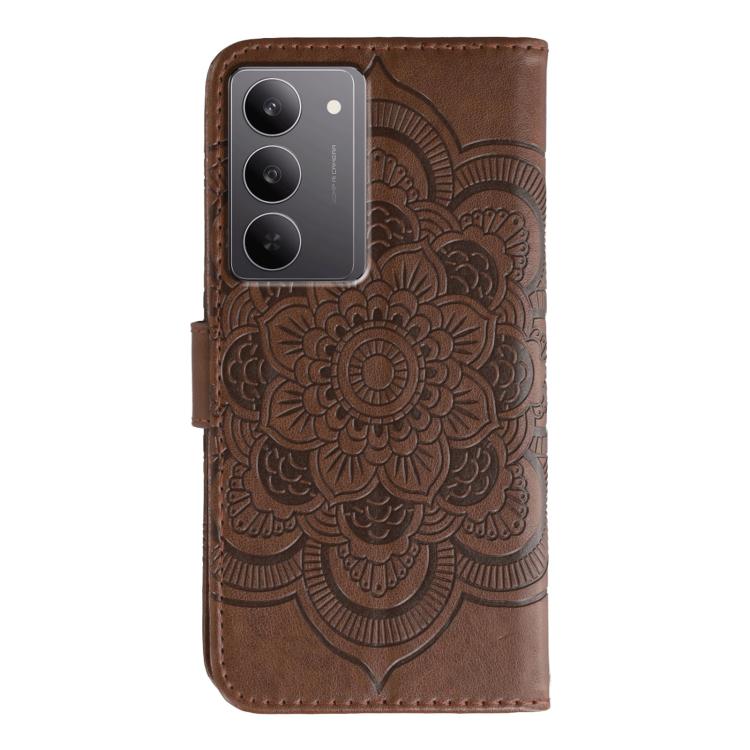 For Realme 14x Sun Mandala Embossing Pattern Phone Leather Case