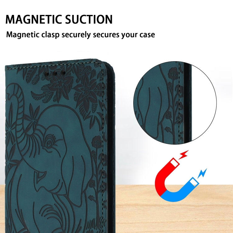 For Xiaomi Redmi 13 4G Retro Elephant Embossed Leather Phone Case
