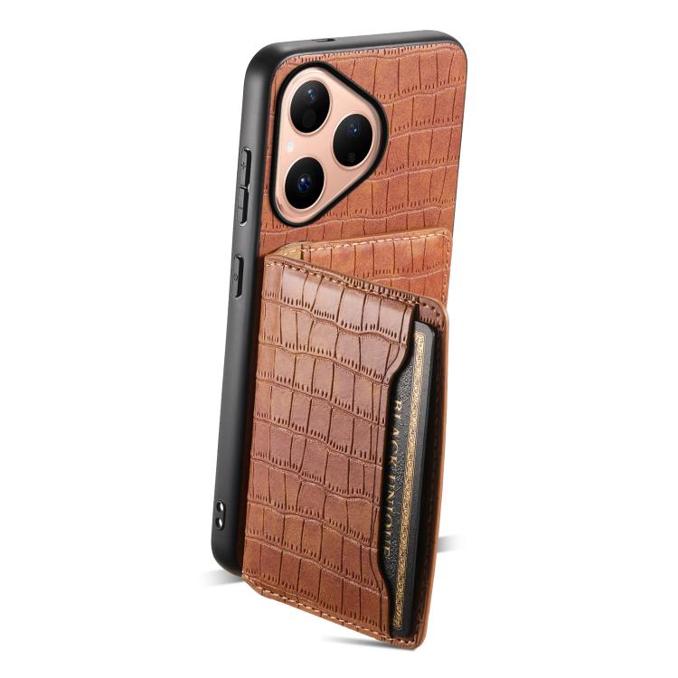 For Huawei Pura 80 5G Crocodile Texture Card Bag Design Full Coverage Phone Case