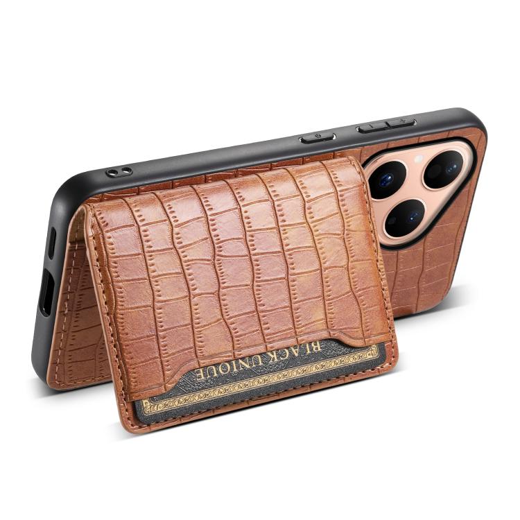 For Huawei Pura 80 5G Crocodile Texture Card Bag Design Full Coverage Phone Case