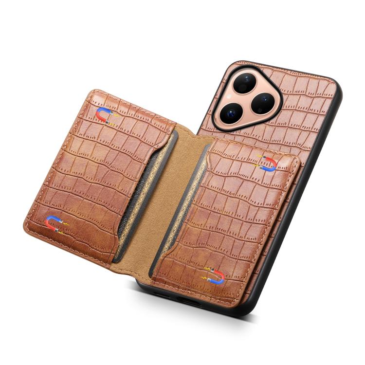 For Huawei Pura 80 5G Crocodile Texture Card Bag Design Full Coverage Phone Case