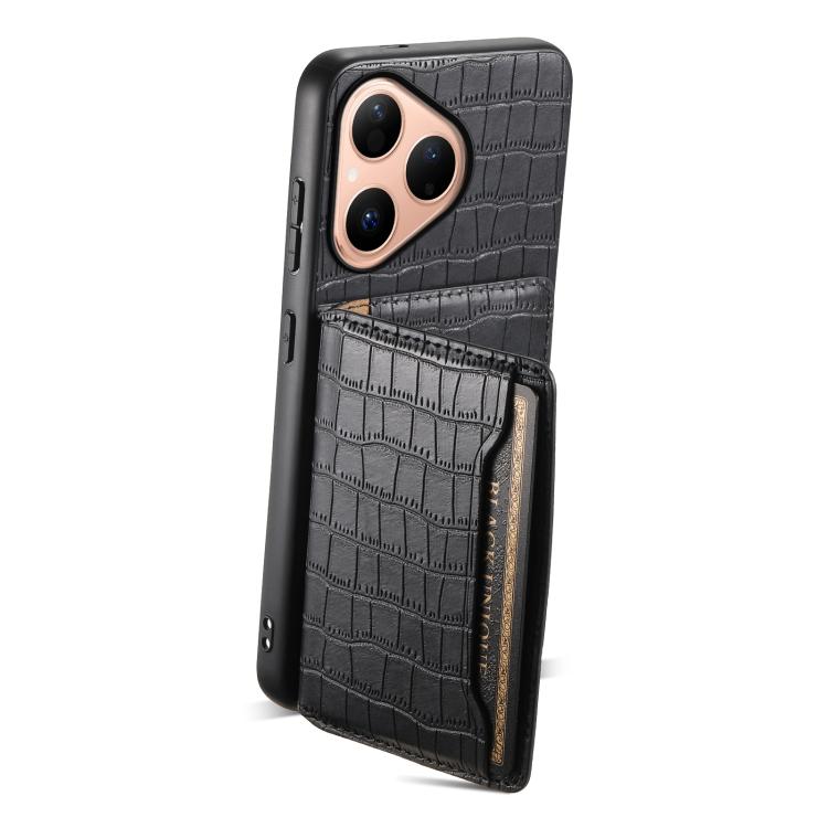 For Huawei Pura 80 5G Crocodile Texture Card Bag Design Full Coverage Phone Case