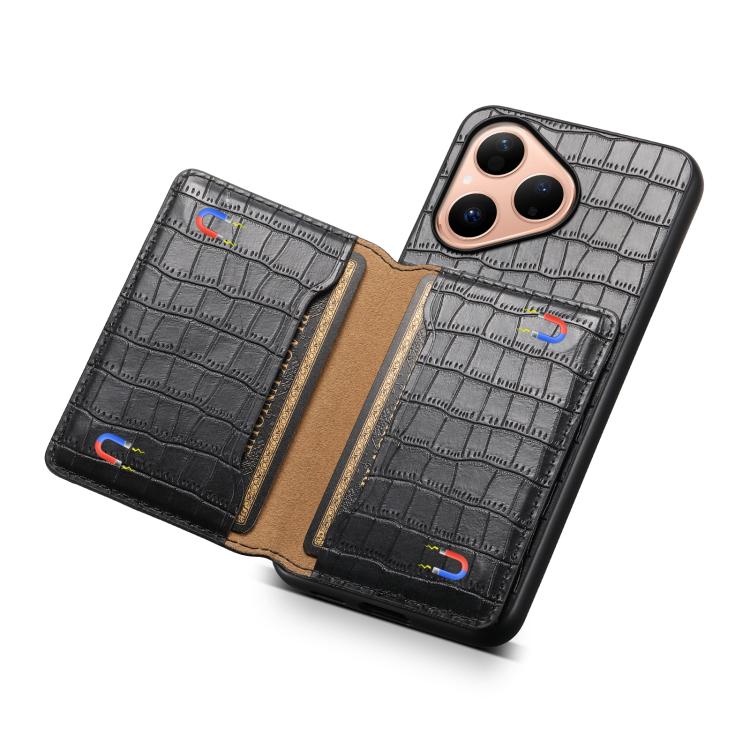 For Huawei Pura 80 5G Crocodile Texture Card Bag Design Full Coverage Phone Case