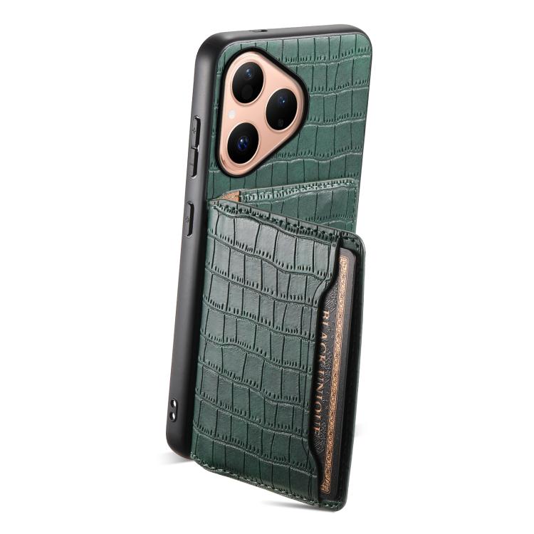 For Huawei Pura 80 5G Crocodile Texture Card Bag Design Full Coverage Phone Case