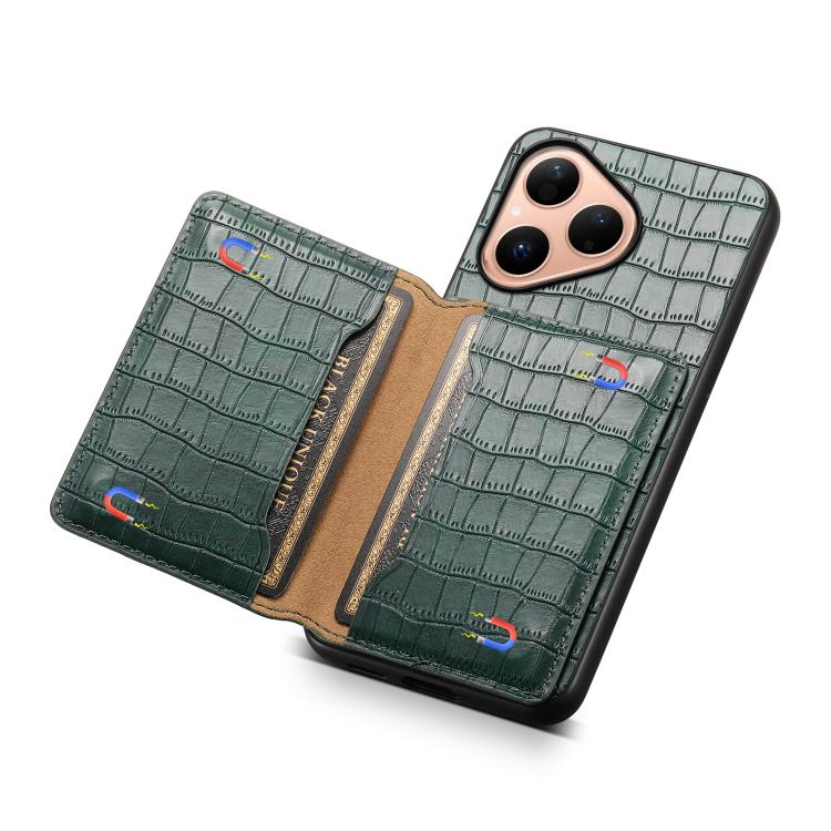 For Huawei Pura 80 5G Crocodile Texture Card Bag Design Full Coverage Phone Case