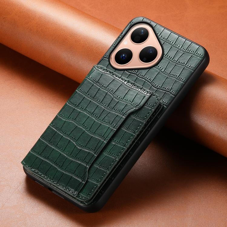 For Huawei Pura 80 5G Crocodile Texture Card Bag Design Full Coverage Phone Case