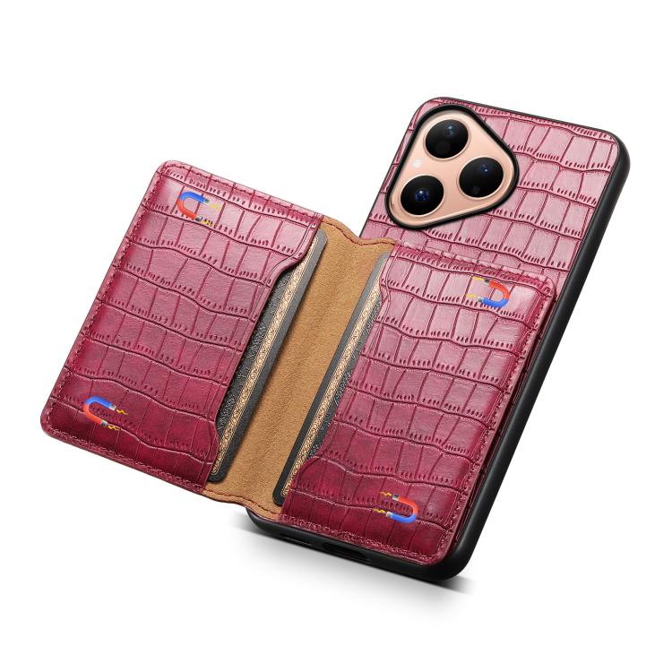 For Huawei Pura 80 5G Crocodile Texture Card Bag Design Full Coverage Phone Case
