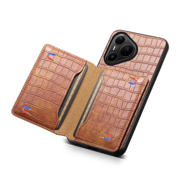 For Huawei Pura 80 Pro / 80 Pro+ 5G Crocodile Texture Card Bag Design Full Coverage Phone Case