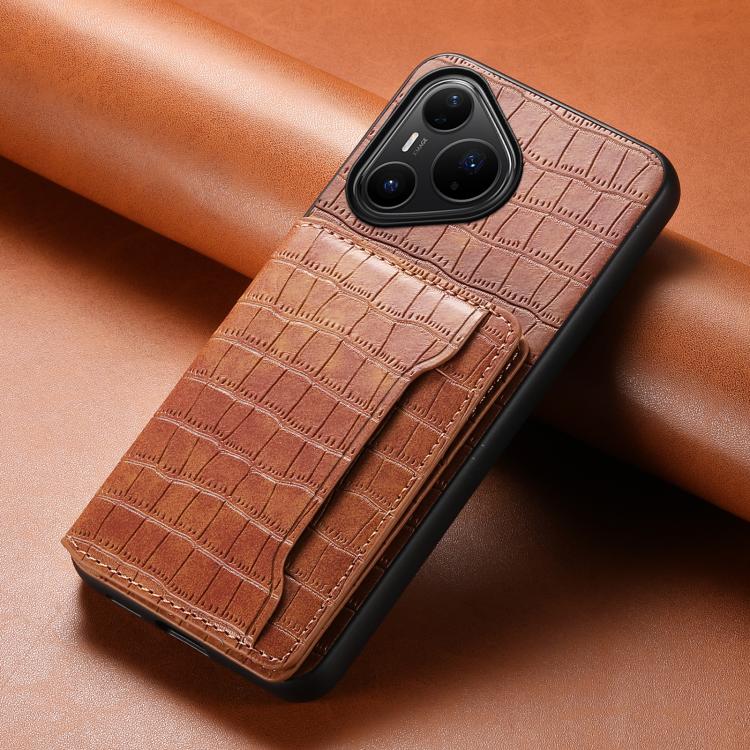 For Huawei Pura 80 Pro / 80 Pro+ 5G Crocodile Texture Card Bag Design Full Coverage Phone Case