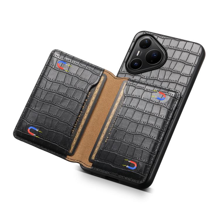 For Huawei Pura 80 Pro / 80 Pro+ 5G Crocodile Texture Card Bag Design Full Coverage Phone Case