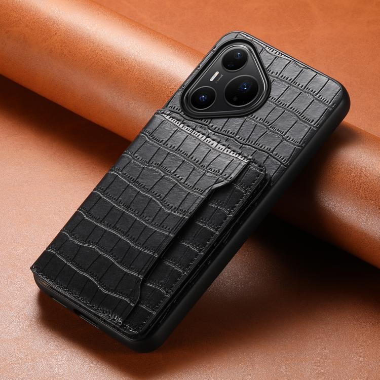 For Huawei Pura 80 Pro / 80 Pro+ 5G Crocodile Texture Card Bag Design Full Coverage Phone Case