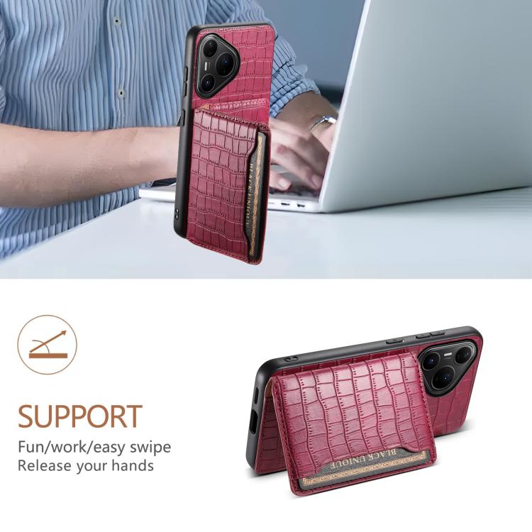 For Huawei Pura 80 Pro / 80 Pro+ 5G Crocodile Texture Card Bag Design Full Coverage Phone Case