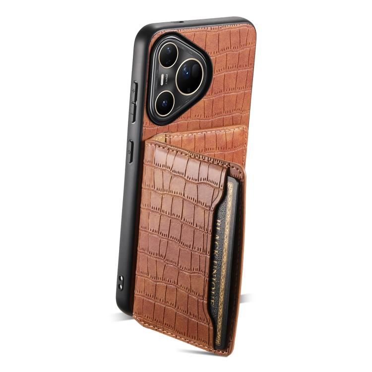 For Huawei Pura 80 Ultra 5G Crocodile Texture Card Bag Design Full Coverage Phone Case