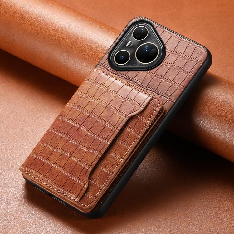 For Huawei Pura 80 Ultra 5G Crocodile Texture Card Bag Design Full Coverage Phone Case