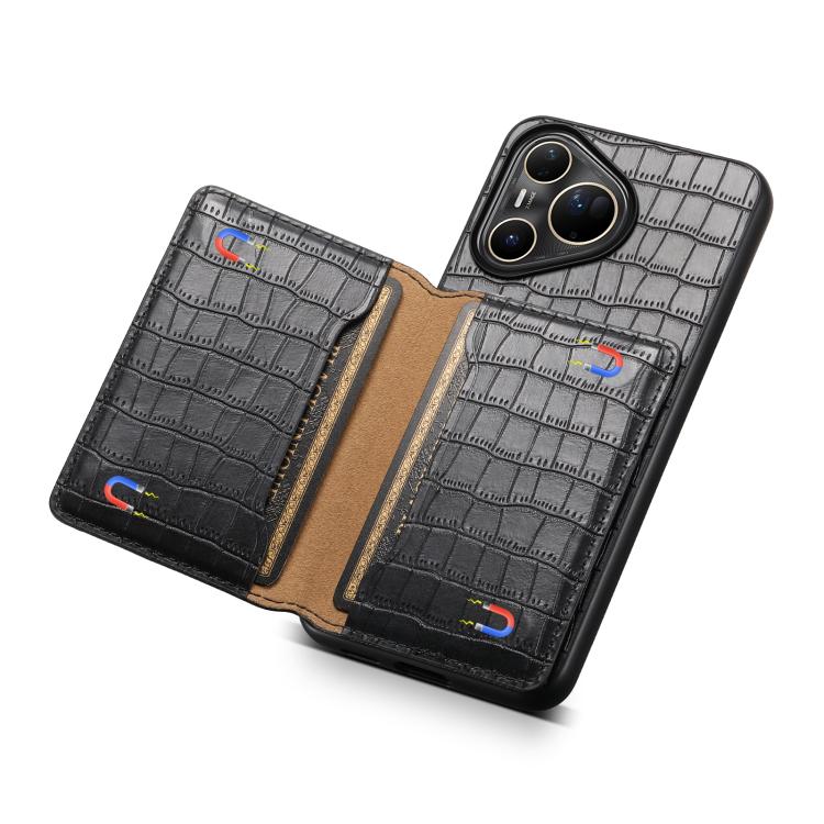 For Huawei Pura 80 Ultra 5G Crocodile Texture Card Bag Design Full Coverage Phone Case