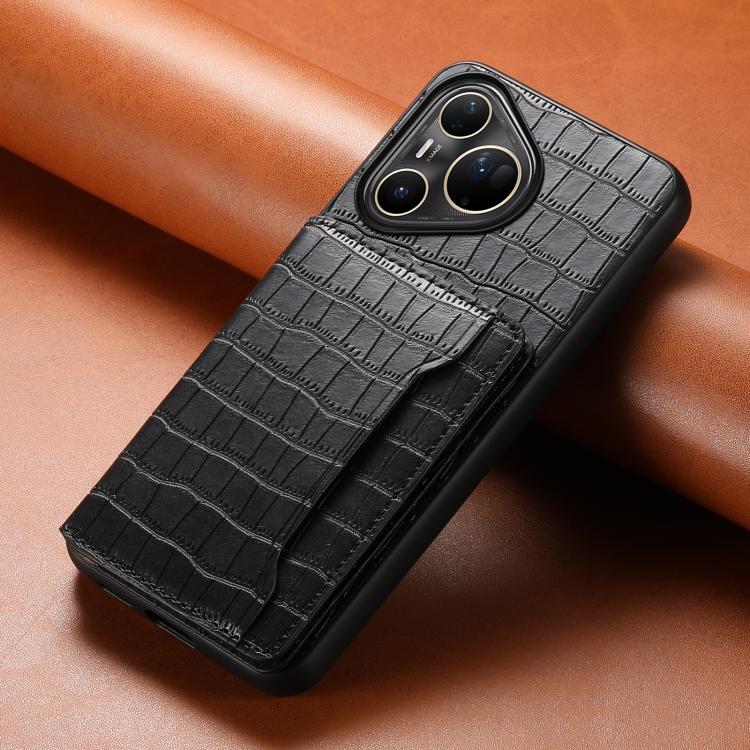 For Huawei Pura 80 Ultra 5G Crocodile Texture Card Bag Design Full Coverage Phone Case