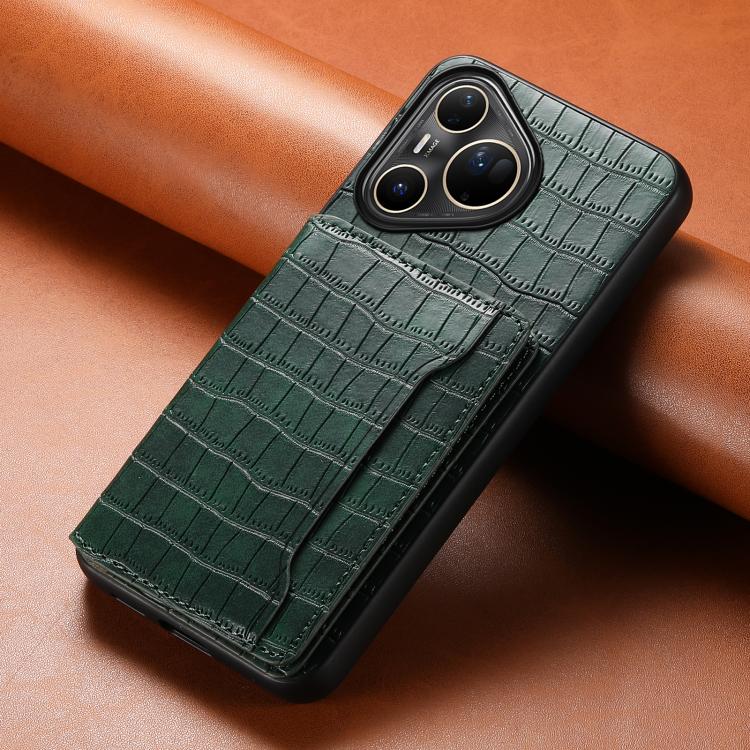 For Huawei Pura 80 Ultra 5G Crocodile Texture Card Bag Design Full Coverage Phone Case