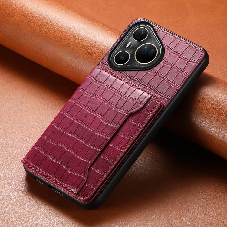 For Huawei Pura 80 Ultra 5G Crocodile Texture Card Bag Design Full Coverage Phone Case