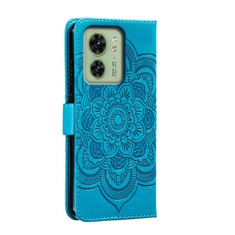 For Motorola Edge 40 Sun Mandala Embossing Pattern Phone Leather Case