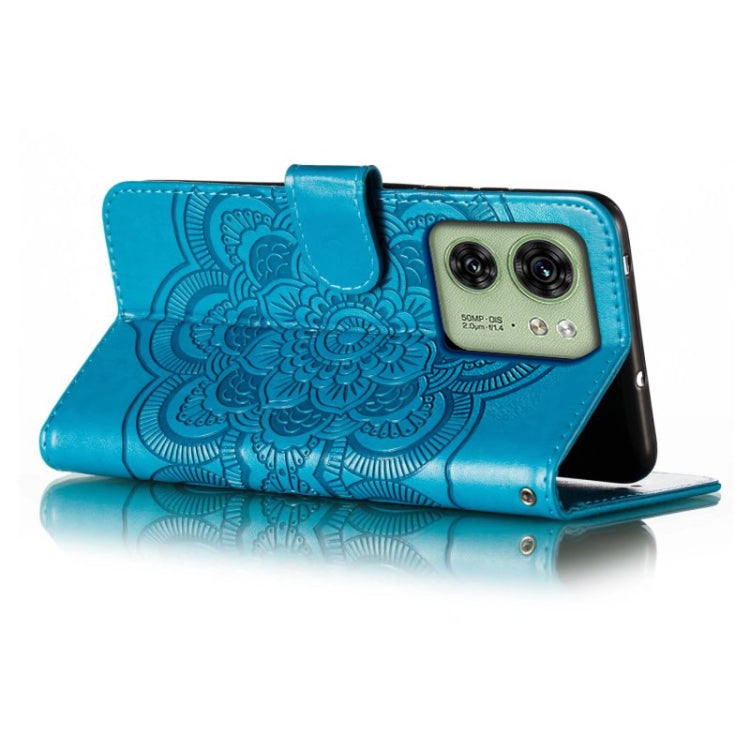 For Motorola Edge 40 Sun Mandala Embossing Pattern Phone Leather Case