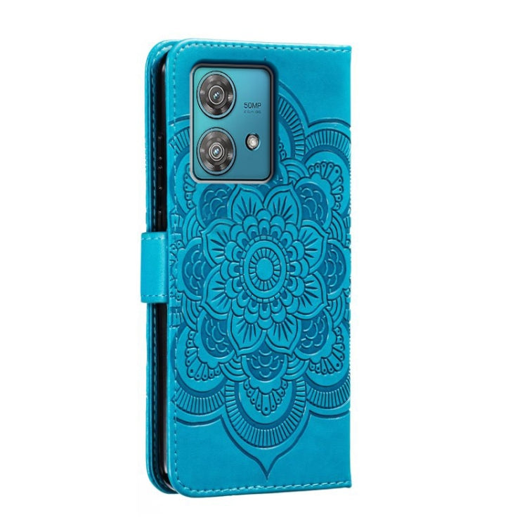 For Motorola Edge 40 Neo Sun Mandala Embossing Pattern Phone Leather Case