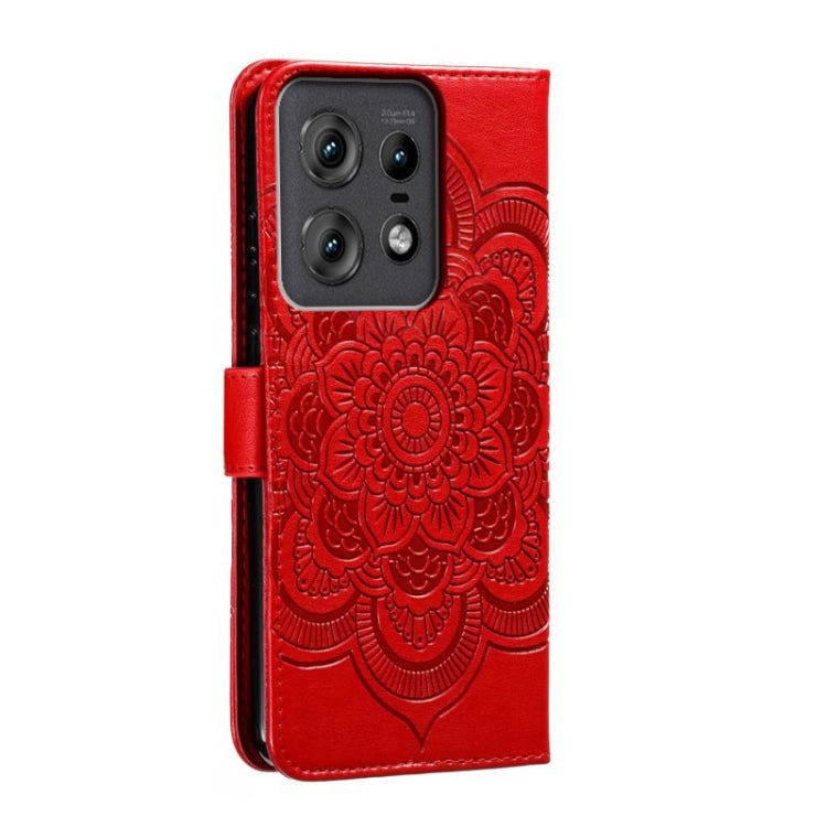 For Motorola Edge 50 Pro Sun Mandala Embossing Pattern Phone Leather Case