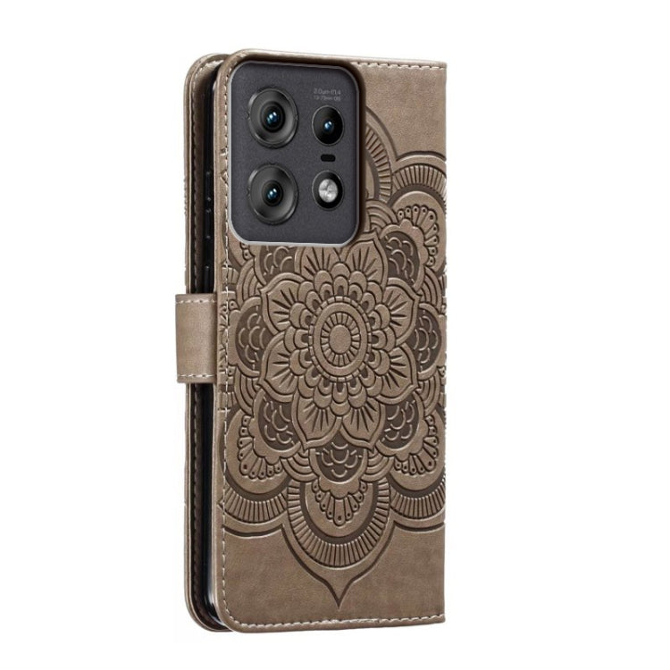 For Motorola Edge 50 Pro Sun Mandala Embossing Pattern Phone Leather Case