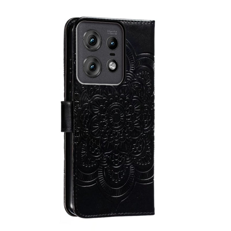 For Motorola Edge 50 Pro Sun Mandala Embossing Pattern Phone Leather Case
