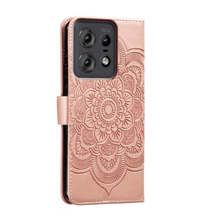 For Motorola Edge 50 Pro Sun Mandala Embossing Pattern Phone Leather Case
