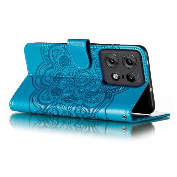 For Motorola Edge 50 Pro Sun Mandala Embossing Pattern Phone Leather Case