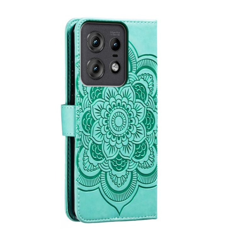 For Motorola Edge 50 Pro Sun Mandala Embossing Pattern Phone Leather Case