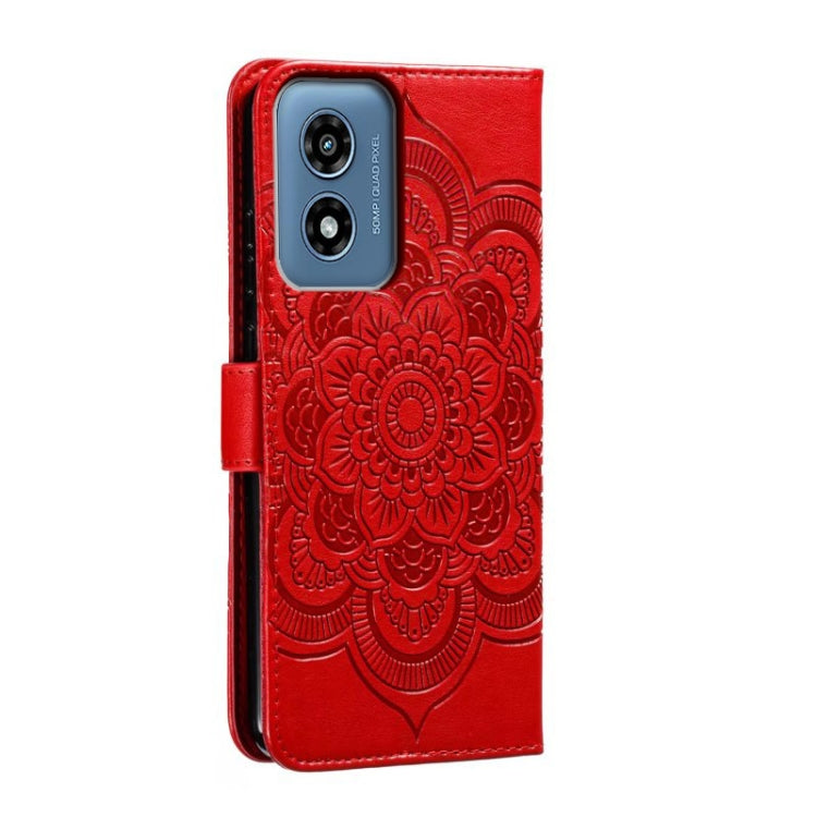 For Motorola Moto G Play 2024 Sun Mandala Embossing Pattern Phone Leather Case