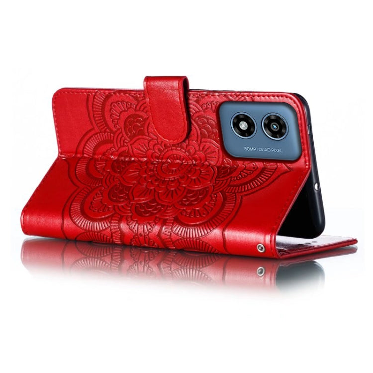 For Motorola Moto G Play 2024 Sun Mandala Embossing Pattern Phone Leather Case