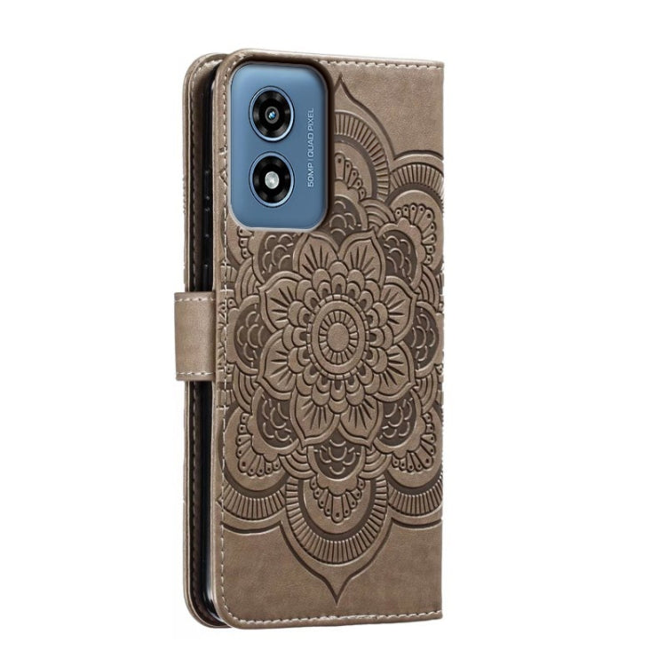 For Motorola Moto G Play 2024 Sun Mandala Embossing Pattern Phone Leather Case