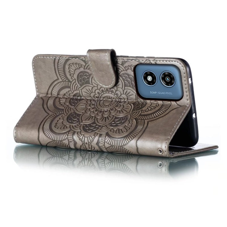 For Motorola Moto G Play 2024 Sun Mandala Embossing Pattern Phone Leather Case