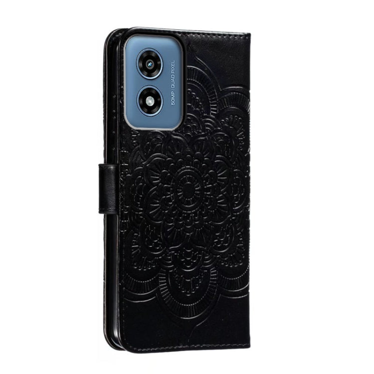 For Motorola Moto G Play 2024 Sun Mandala Embossing Pattern Phone Leather Case