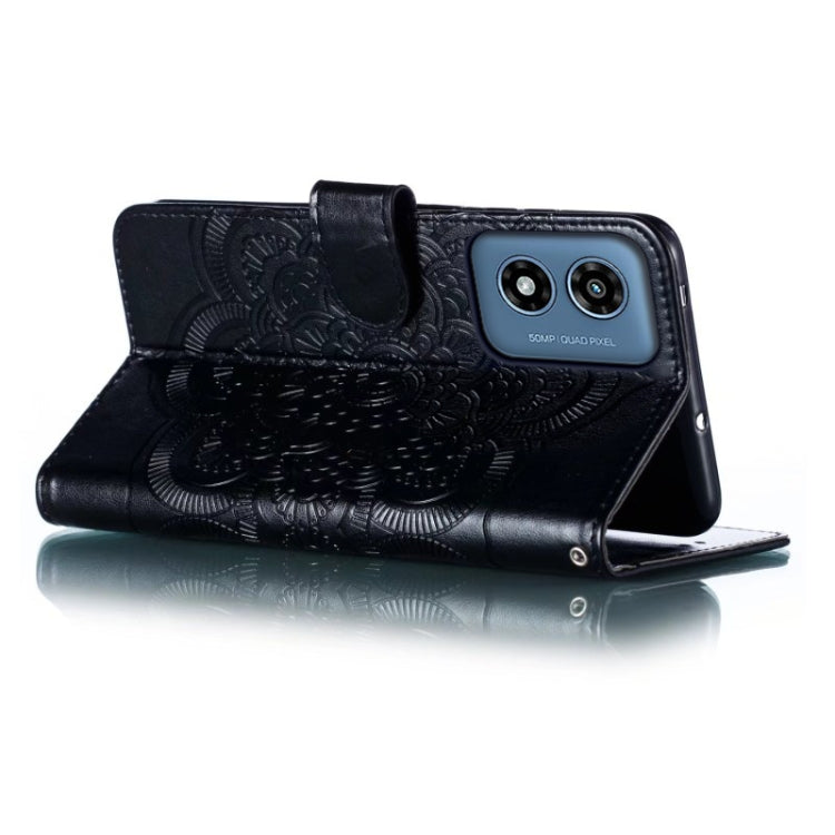 For Motorola Moto G Play 2024 Sun Mandala Embossing Pattern Phone Leather Case
