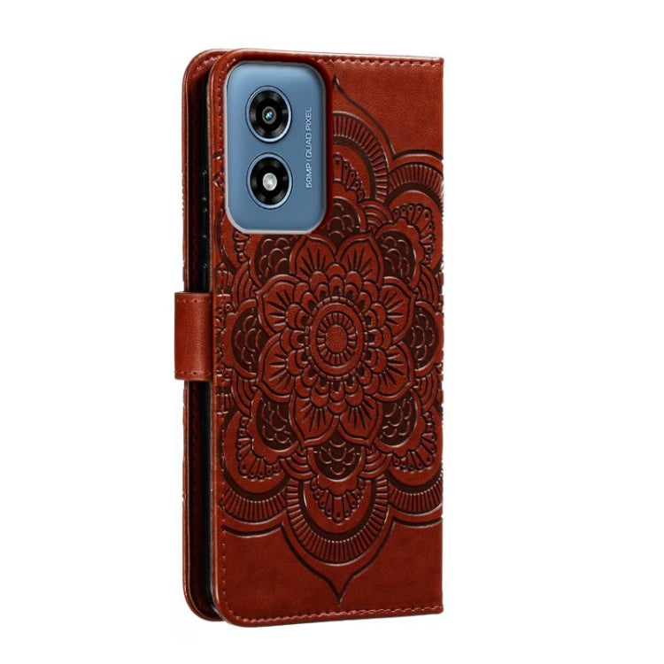 For Motorola Moto G Play 2024 Sun Mandala Embossing Pattern Phone Leather Case