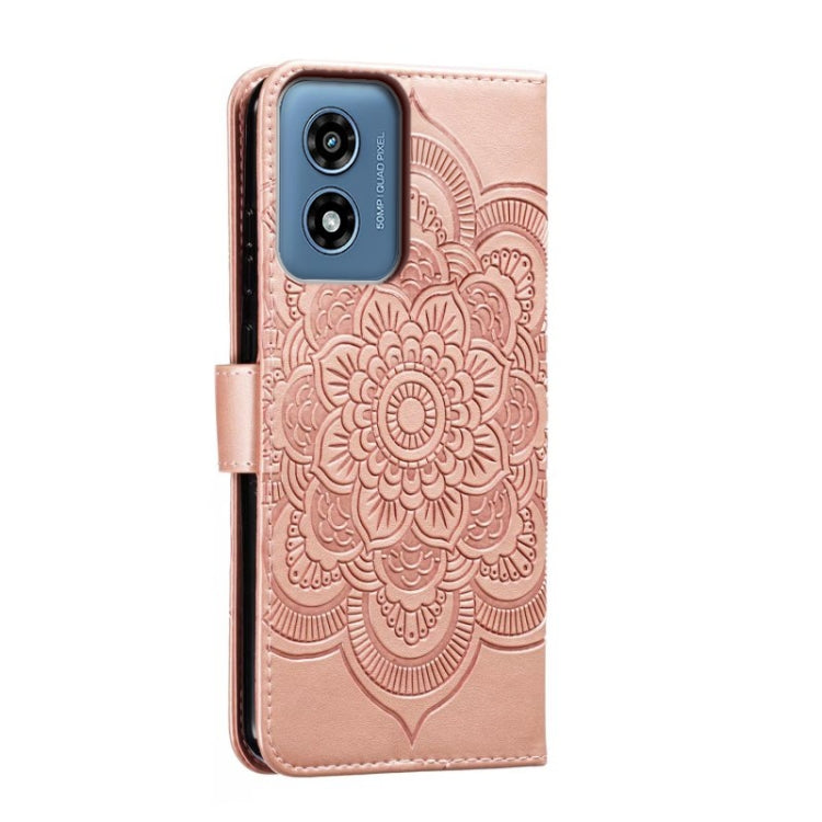 For Motorola Moto G Play 2024 Sun Mandala Embossing Pattern Phone Leather Case