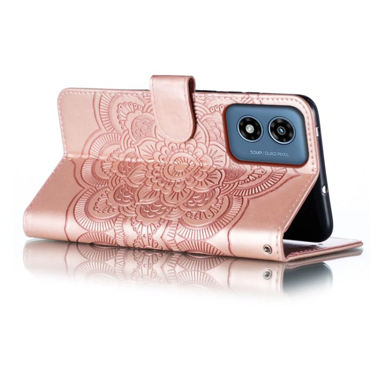 For Motorola Moto G Play 2024 Sun Mandala Embossing Pattern Phone Leather Case
