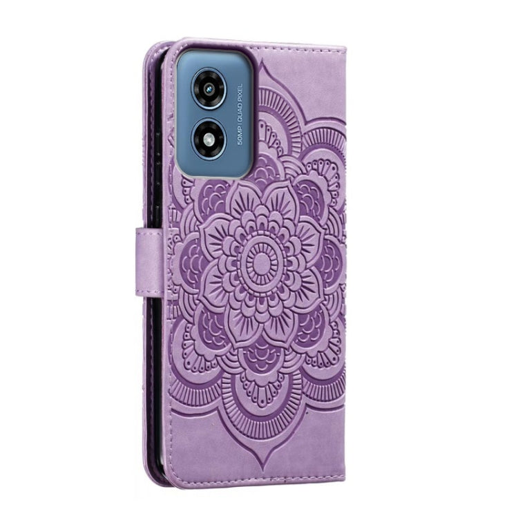 For Motorola Moto G Play 2024 Sun Mandala Embossing Pattern Phone Leather Case