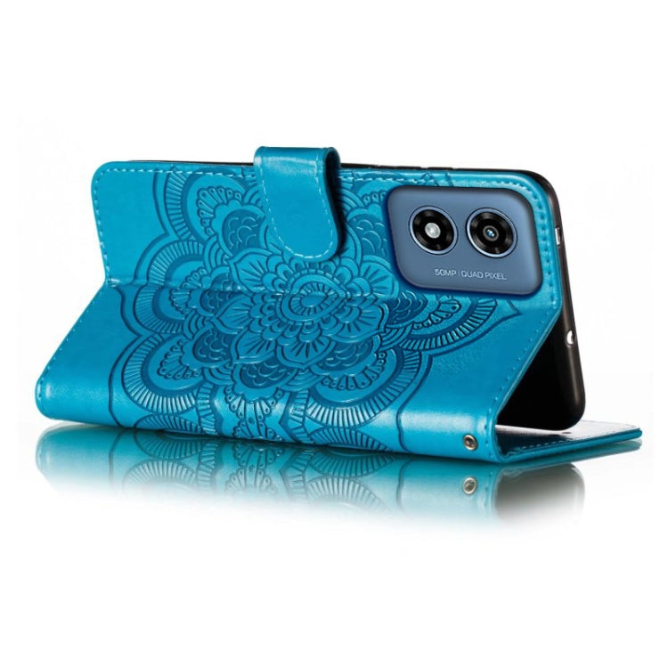For Motorola Moto G Play 2024 Sun Mandala Embossing Pattern Phone Leather Case