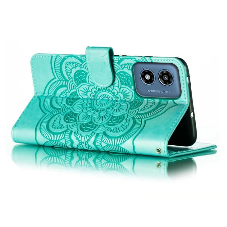 For Motorola Moto G Play 2024 Sun Mandala Embossing Pattern Phone Leather Case