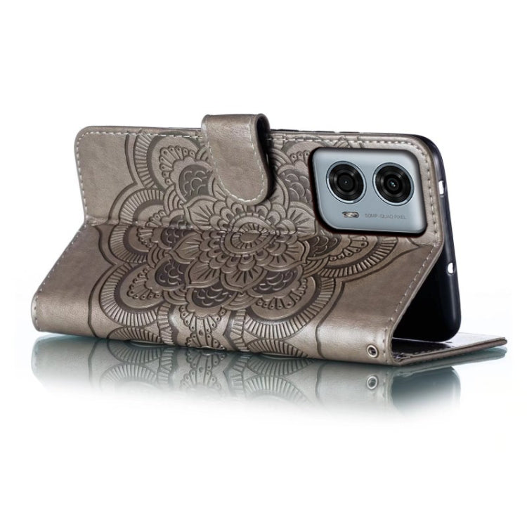 For Motorola Moto G24 Power Sun Mandala Embossing Pattern Phone Leather Case