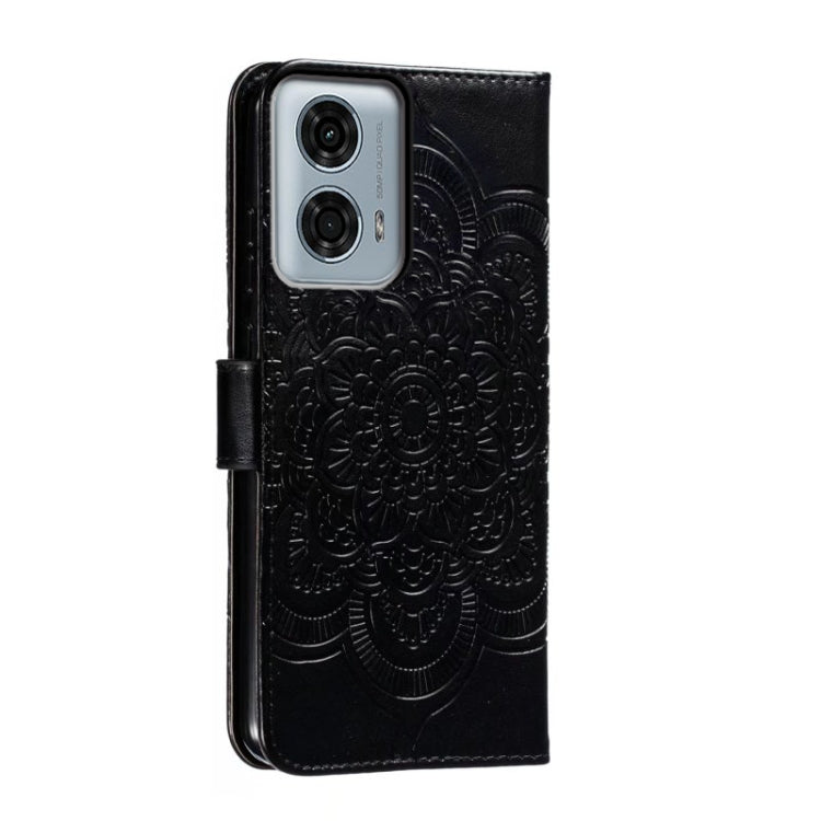For Motorola Moto G24 Power Sun Mandala Embossing Pattern Phone Leather Case