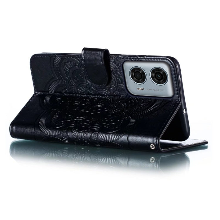 For Motorola Moto G24 Power Sun Mandala Embossing Pattern Phone Leather Case